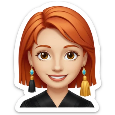 red-haired eyebrow artist with tassels sticker