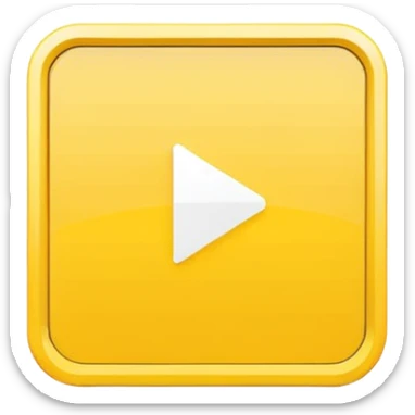 single yellow video play button on white square, minimal flat design, isolated, no text, no watermark --ar 1:1 --v 6
 sticker