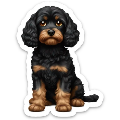 black cavapoo sticker