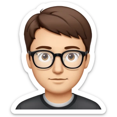 Man with short hair wearing glasses, tech entrepreneur sticker