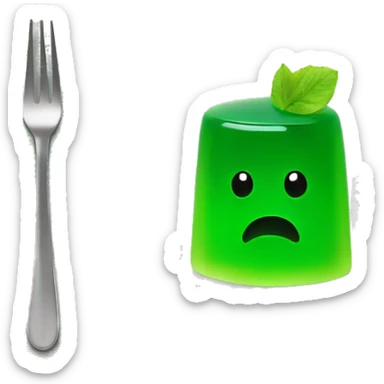 Green Jello on a white plate apple emoji style sticker