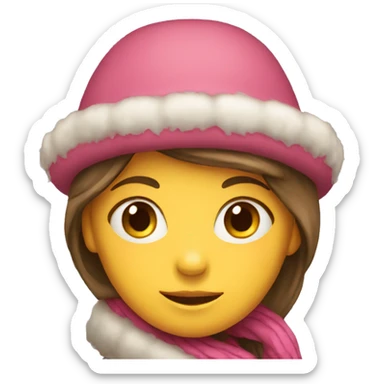 A girl with a hat and muffler  sticker