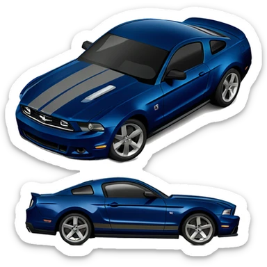 2012 ford mustang gt dark blue black wheels  sticker