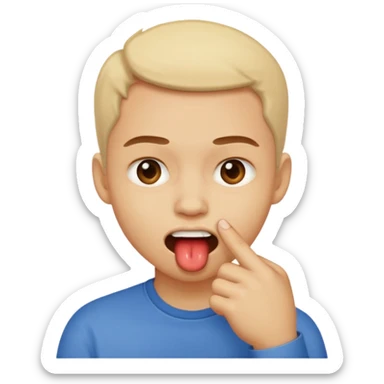 Emoji mordiéndose el dedo coqueto sticker