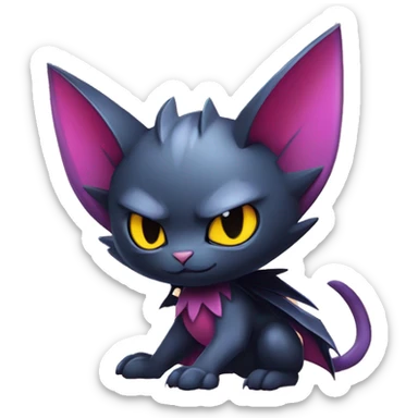 Cool Cute Edgy Chibi Bat-Cat-Noivern-Noibat-Litten-Pokémon-Fakémon-hybrid sticker