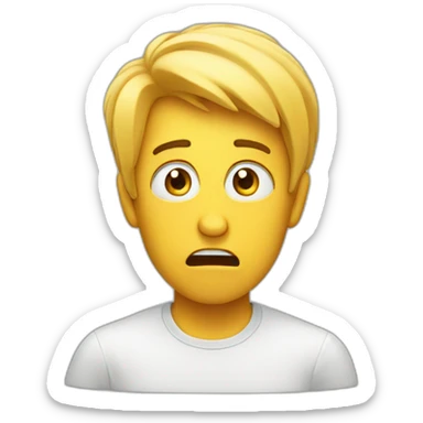 Shocked but also empathetic person sticker