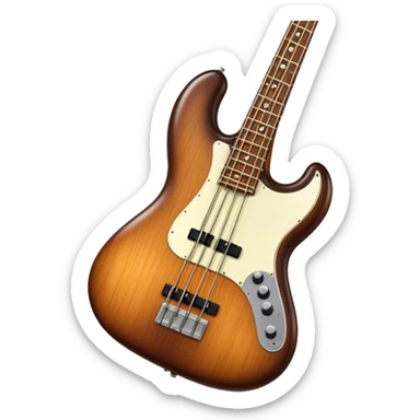 Cinematic Realistic Bass, deep polished wood with rich grain, thick taut strings stretching across its curved body, subtle warm lighting emphasizing its form, glowing with depth and powerful musical resonance. sticker