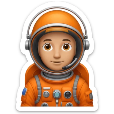 Engineer in an orange astronaut suit sticker