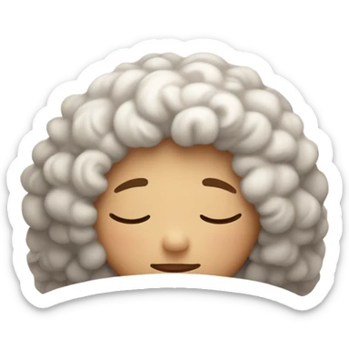 Curly head, white girl sleeps in a cozy atmosphere sticker