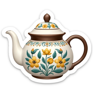 teapot with design on it sticker