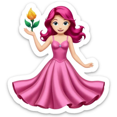 princess ariel in pink dress  sticker