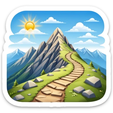 mountain landscape with trail, trekking sticker
