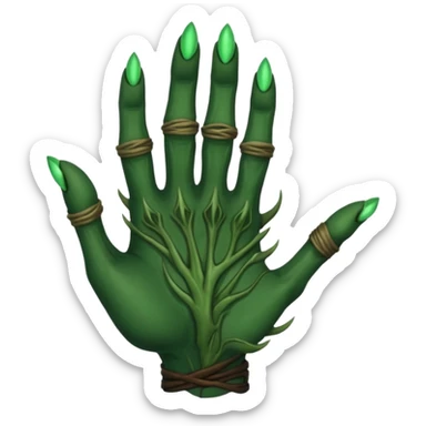 green magical thief hand from Skyrim sticker