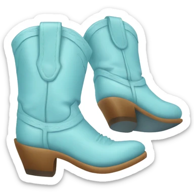 baby blue cowgirl boots sticker