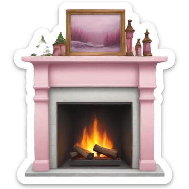 Winter Pink FirePlace sticker