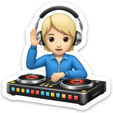 kulaklık takan bir dj sticker