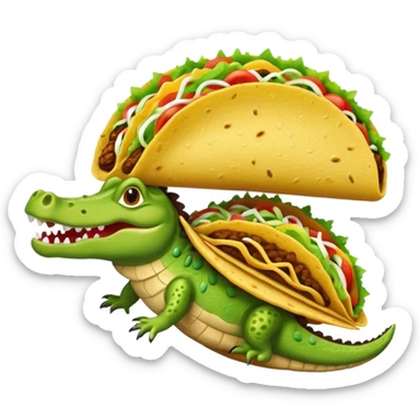 Taco on a crocodile sticker