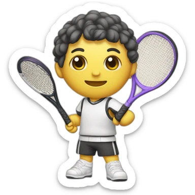 Kawaii Conquistadores with tennis racket sticker