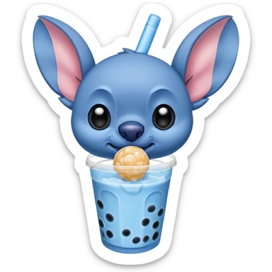 Stitch qui boit un bubble tea  sticker