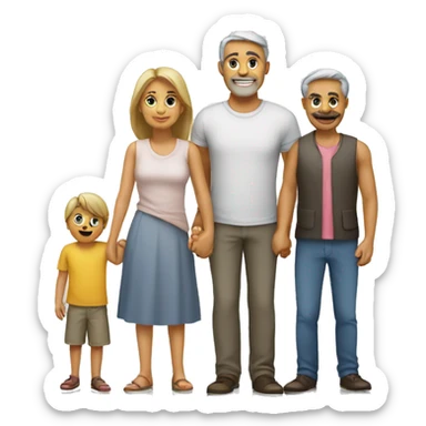 Familie cu pisici sticker