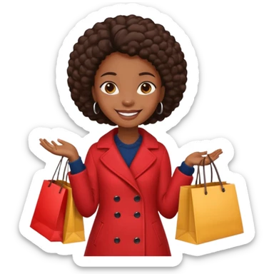 black girl holding shopping bags  sticker