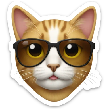 Cat with sunglasses sticker