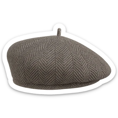 a simple herringbone beret, clear pattern, minimalistic, no background sticker