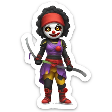 Clown ninja girl sticker