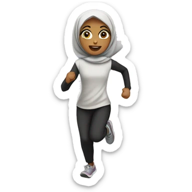 Muslim girl running sticker