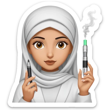 Arab girl holding vape pen  sticker