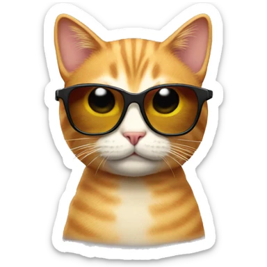 Cat with sunglasses sticker