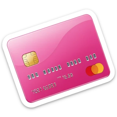 Pink credit card sticker
