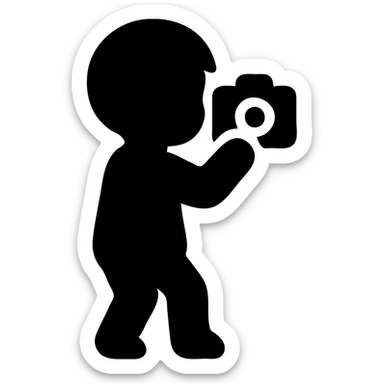 child taking a photo sticker
