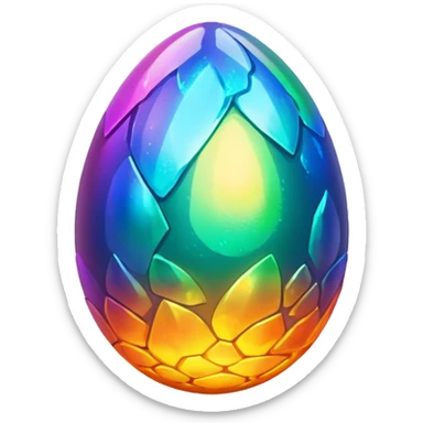 Elemental magical glowing shiny dragon egg sticker