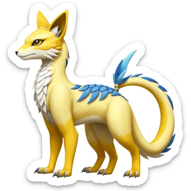 Latias-Vernid-Lombax-Renamon-Zeraora-Bastet-Fakémon-hybrid-fusion-creature, full body sticker