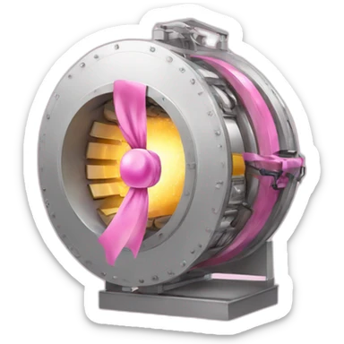 particle accelerator with cute pink ribbon sticker