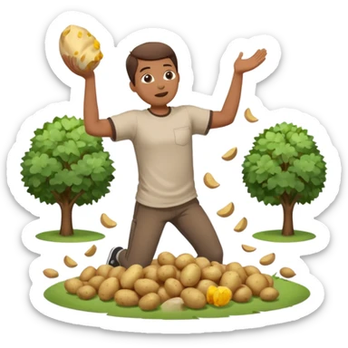 throws sack of potatos sticker
