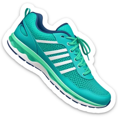 turquoise running shoes, athletic footwear, blue-green sneakers sticker
