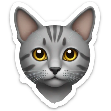 Cat grey bkh  sticker