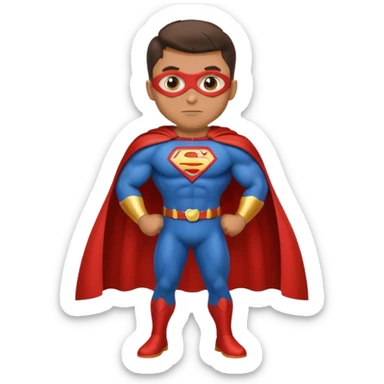 Superhero, in cartoon in superhero family sticker
