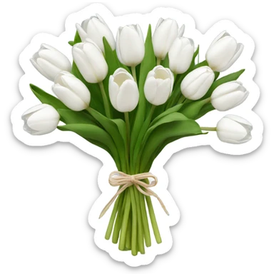 white tulip bouquet  sticker