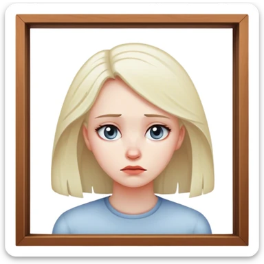 Sad woman looking out window sticker