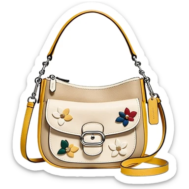 Coach Women's Hadley Mini Crossbody Bag in Pebbled Leather all white beige
 sticker