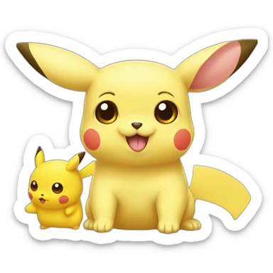 picachu con cara de labrador sticker