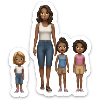  American woman and 1 daughter and 3 boys  sticker
