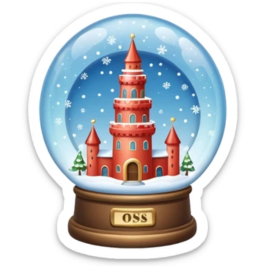 snow-globe, tower inside sticker