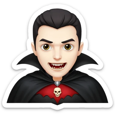 Vampire – Pale figure with fangs and cape sticker