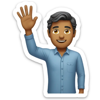 Sri Lankan Man waving his hand sticker