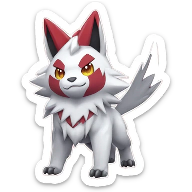 Anthro Cool Edgy Cute Chibi Shiny Zangoose-Zoroark-Fakemon-Pokémon Full Body Detailed High Quality sticker