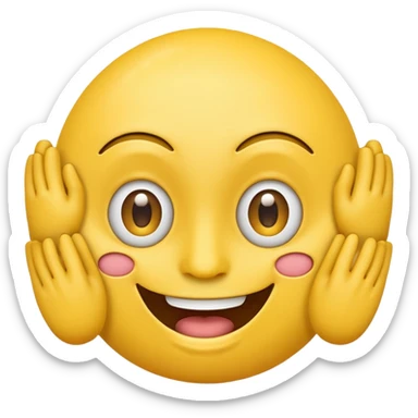 emoji avec oeil bouche nez deux bras sticker